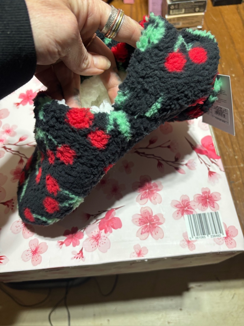 Cherry Slipper Socks - Picture 2 of 5